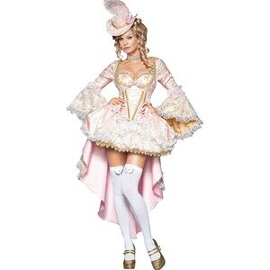 Elegant Pink and Gold Costume Dress